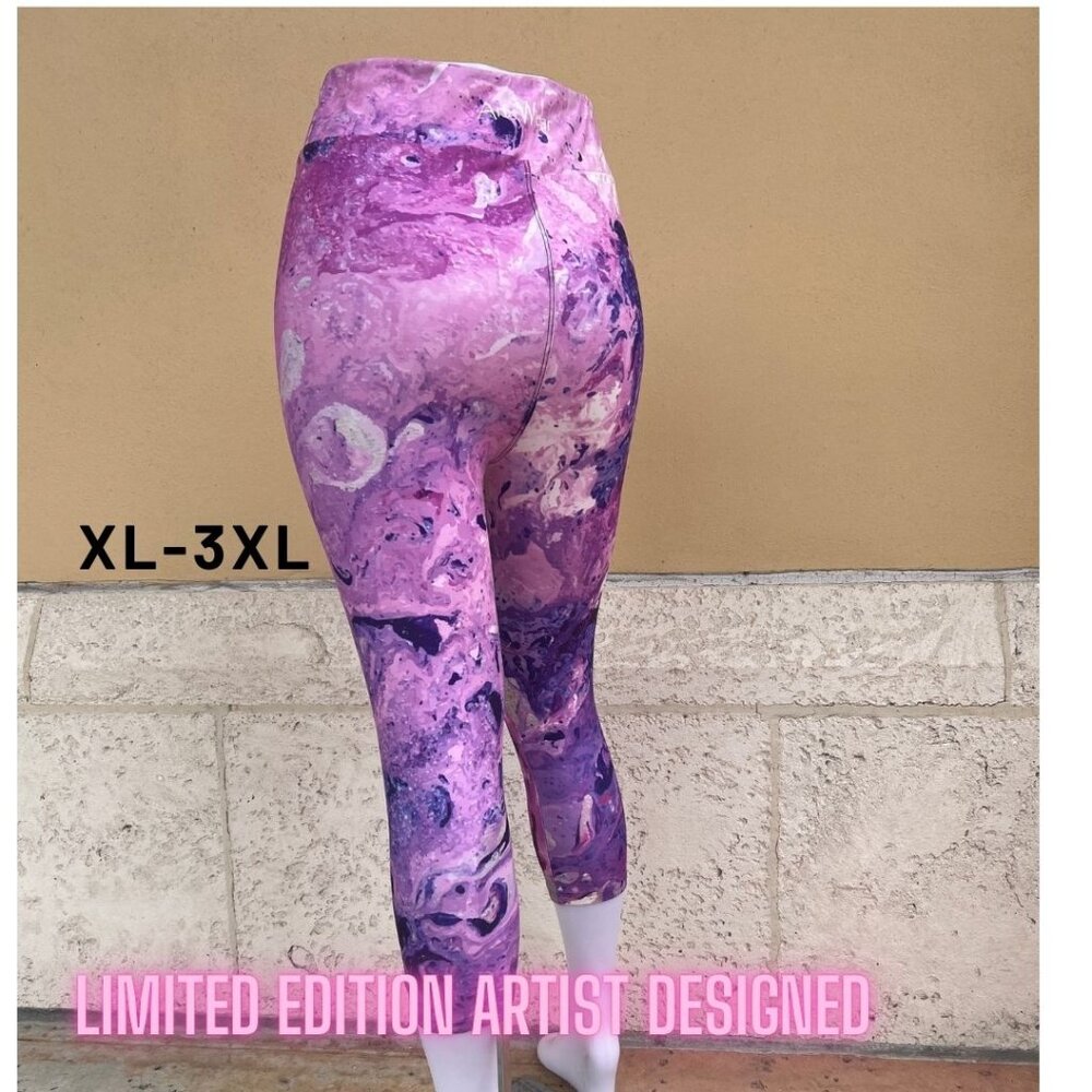 Buttery-Soft High-Waist No-Roll Wearable Art Leggings Featuring Original Artwork
